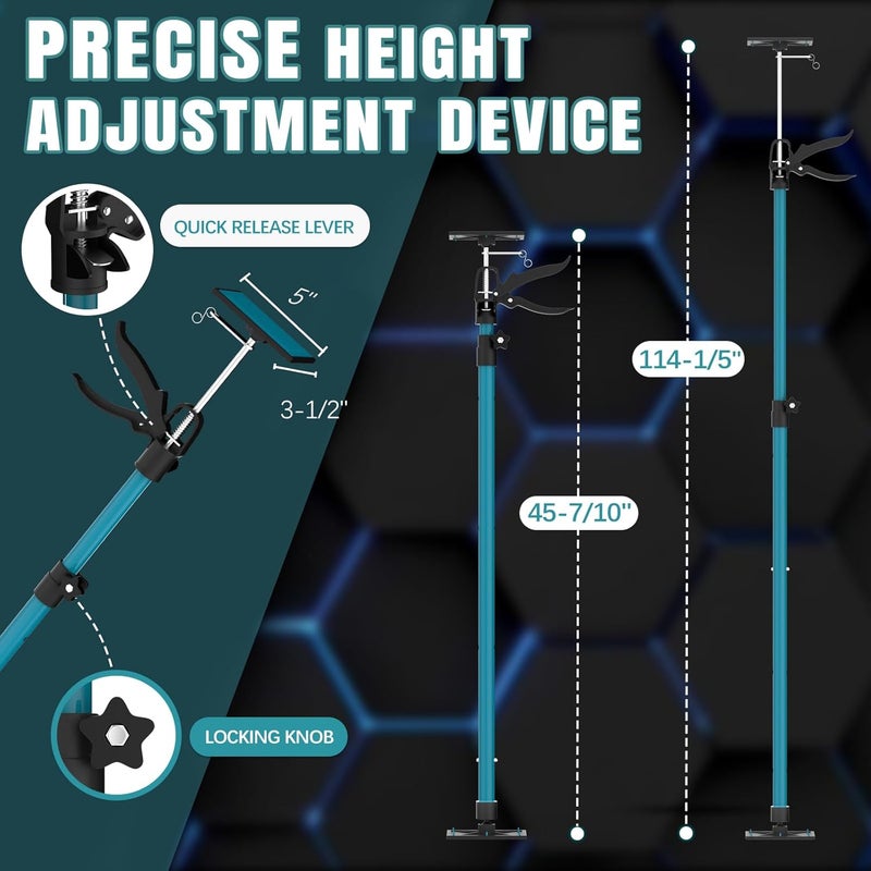 OUTIMATE Adjustable Support Pole, Cabinet Jacks for Installing Cabinets, Telescoping Support Poles Range from 45.7'' to 114.2'' Third Hand Tool for Installation, 132 LB Capacity, 2 Packs - Image 2